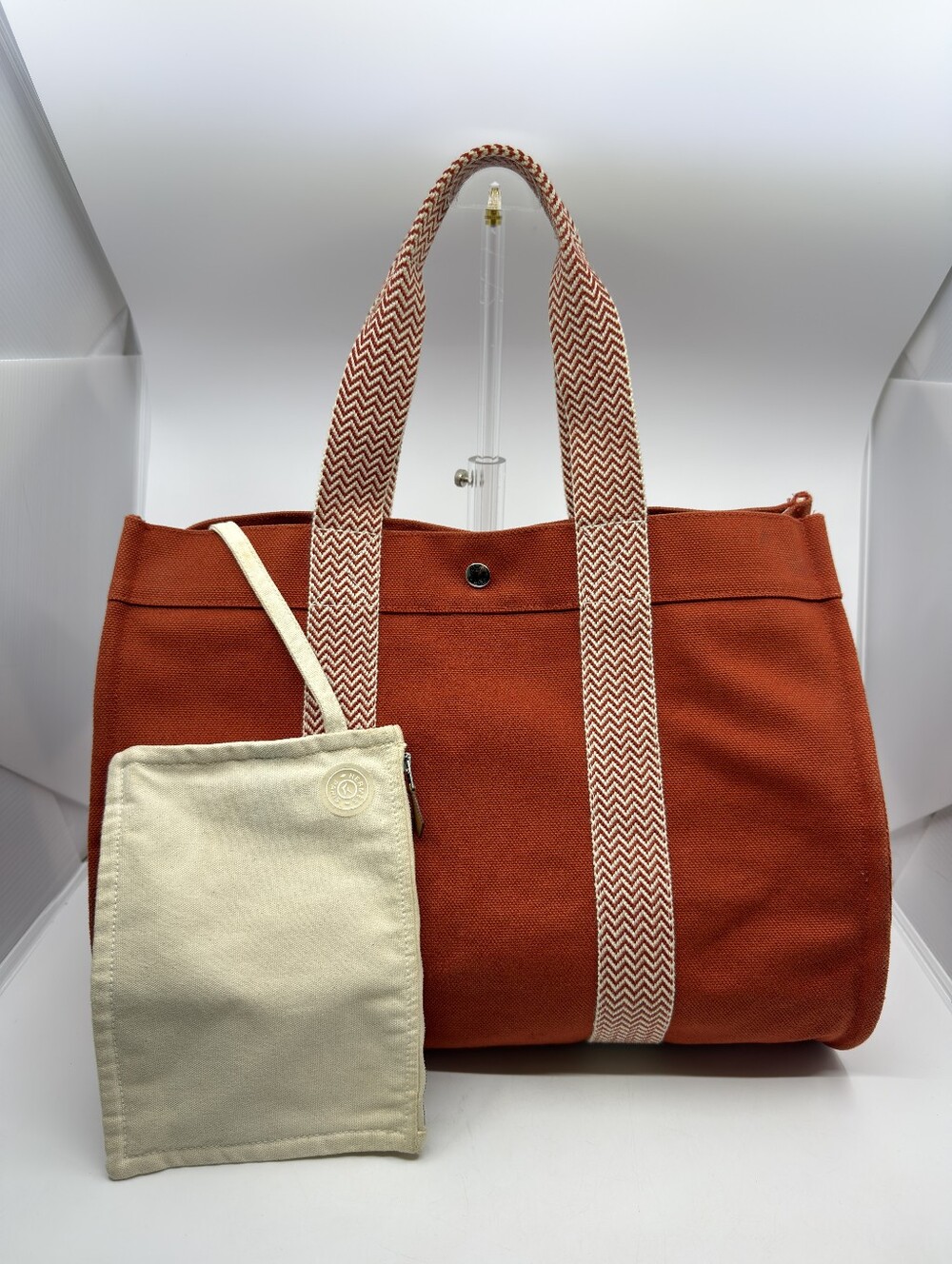 Hermes Fourre Tout MM Toile H Canvas With Palladium Pladed
